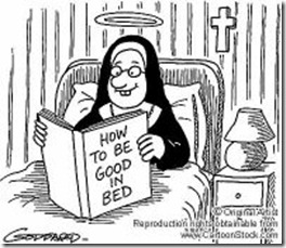 Nun reading How To Be Good In Bed
